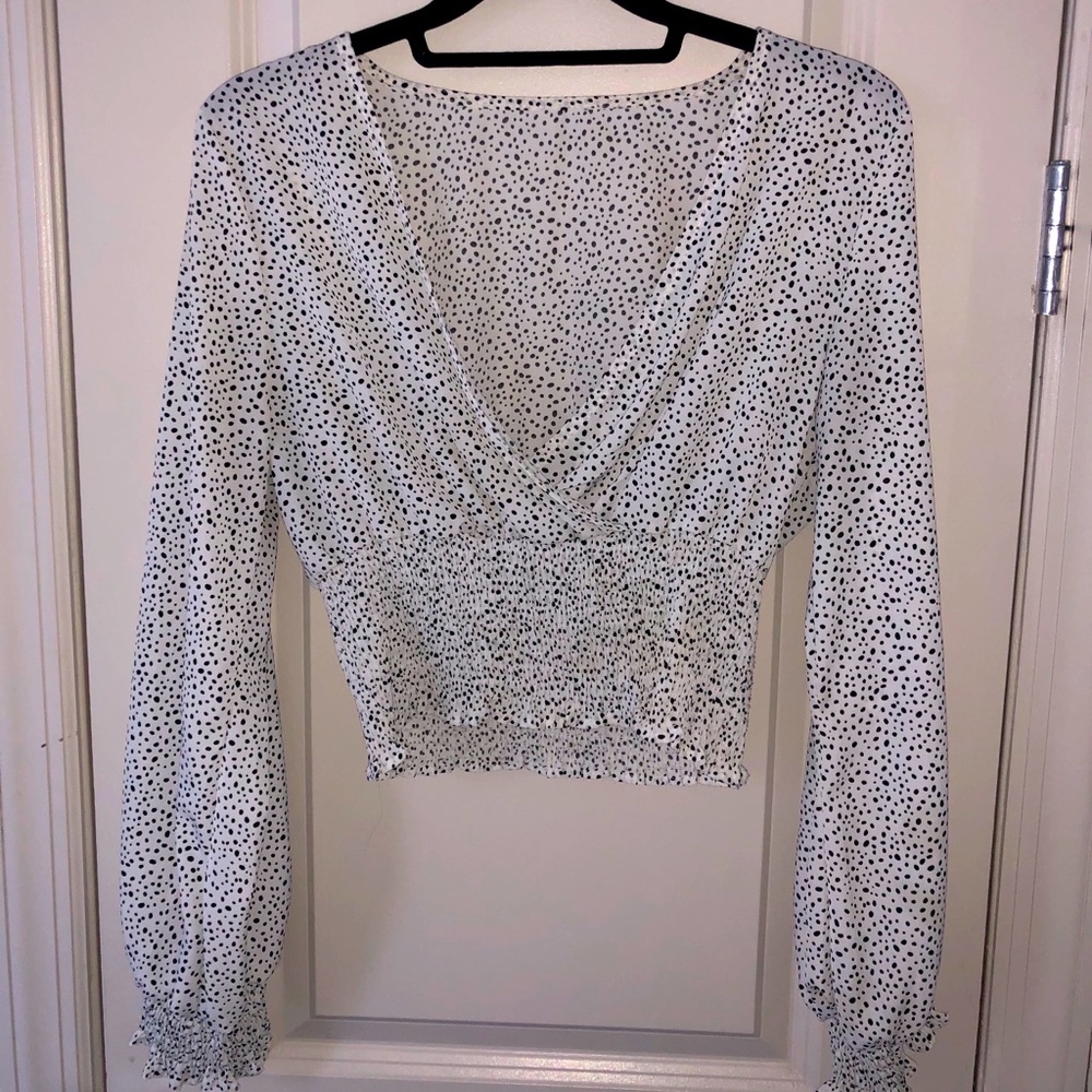 White Top With Black Polka Dots